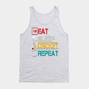 Eat sleep cricket repeat Tank Top